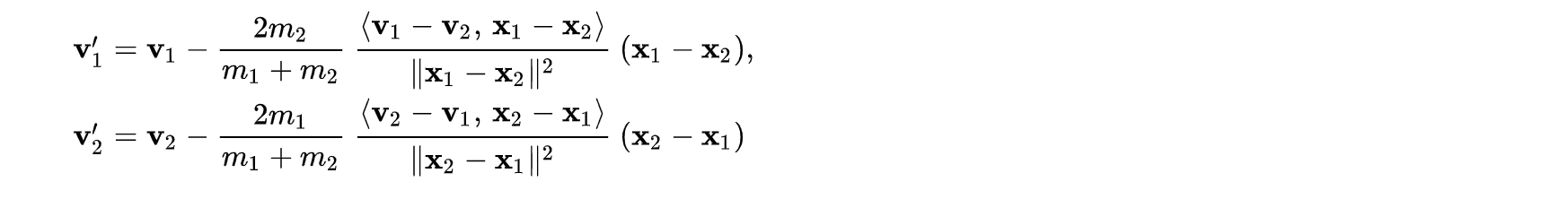 derived equation for elastic collision